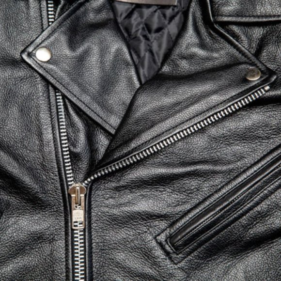 PATRICK CHURCH Biker Leather Jacket - Picture 8 of 14